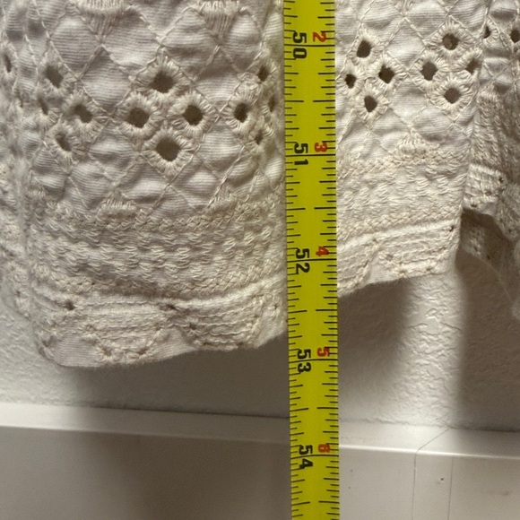 Maeve by Anthropologie Cream Eyelet Midi Dress V-Neck Size M - Picture 5 of 10